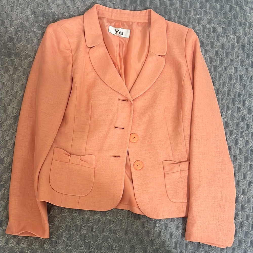 Le Suit Pink Blazer Tailored Fit Notched Lapel